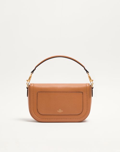 Valentino Garavani - Valentino Garavani Alltime Grainy Calfskin Shoulder Bag - Almond - Woman - Shoulder Bags